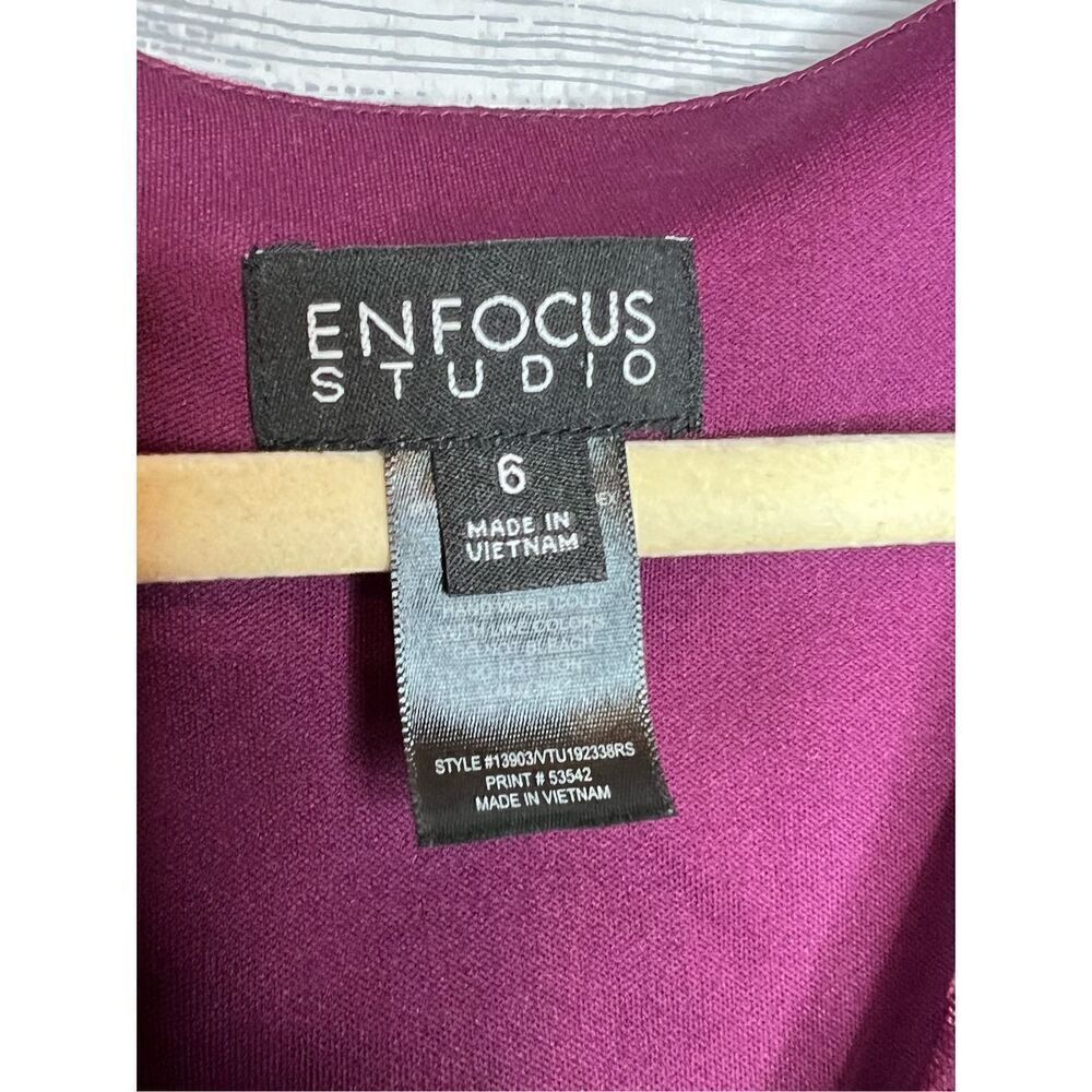 Enfocus Studio dress size 6 floral roses pink purple - Picture 3 of 8